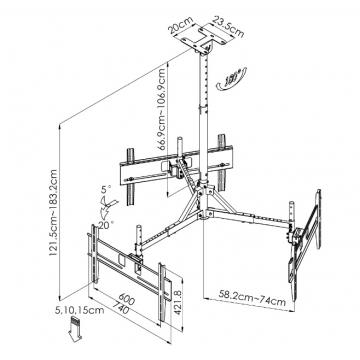 SOPORTE LCD TECHO TRIPLE CMC-027 ELIFE